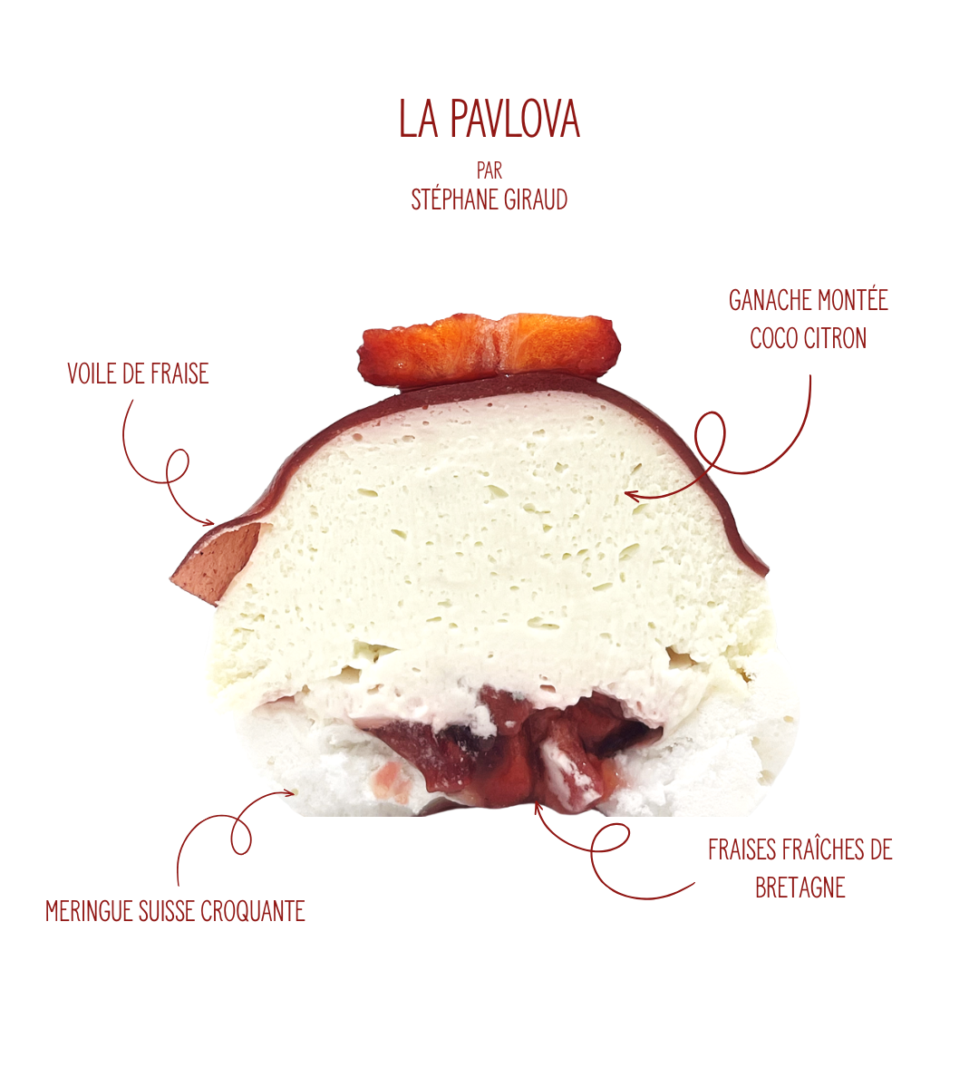 Pavlova Fraise Coco Citron